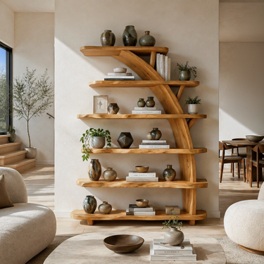 Contemporary Bookshelf Curved Tree For Luxury Home Office