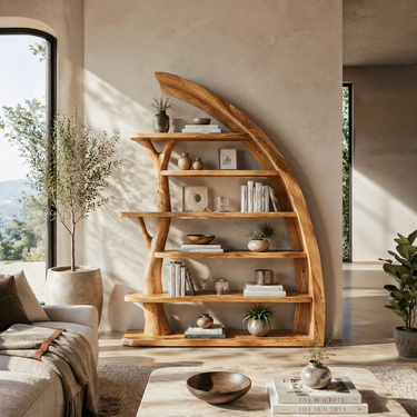 Modern Asymmetrical Tree Bookshelf Open For Contemporary Interior