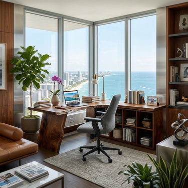 Minimalist Wooden Desk With Storage For Home Workspace