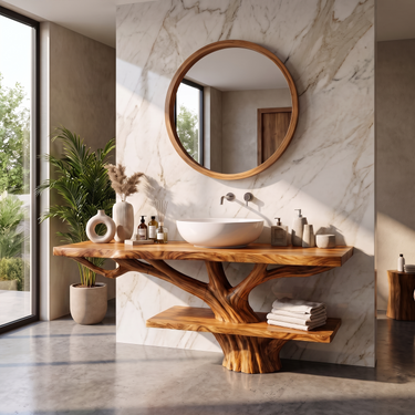 Tree Inspired Bathroom Vanity Cabinet For Bathroom