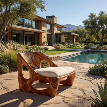 Modern Natural Wood Accent Chair For Living Room