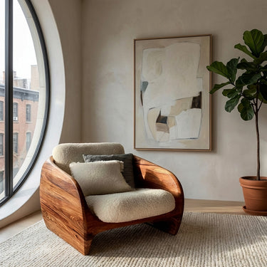 Modern Organic Natural Wood Chair For Cozy Living Room