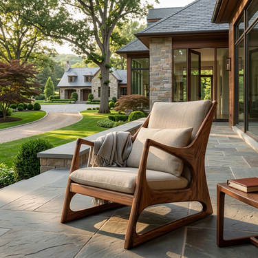 Modern Wooden Chair Curved Back Design For Home
