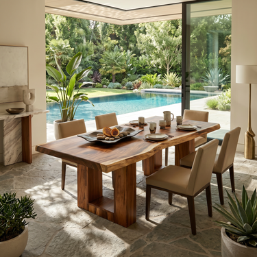 Minimalist Dining Table For Poolside Dining Area
