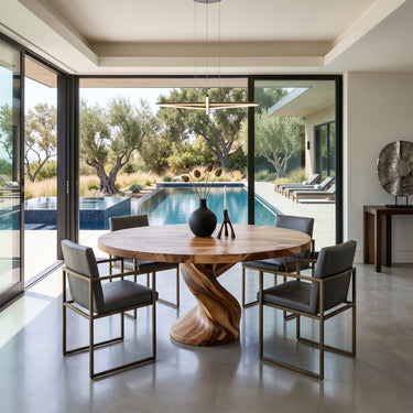 Luxury Twisted Pedestal Dining Table For Dining Room