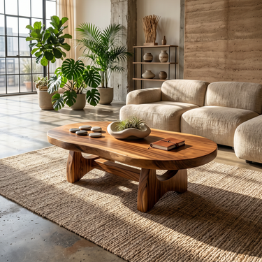 Organic Oval Coffee Table For Loft Living