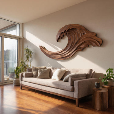 Abstract Ocean Wave Wall Sculpture For Living Room