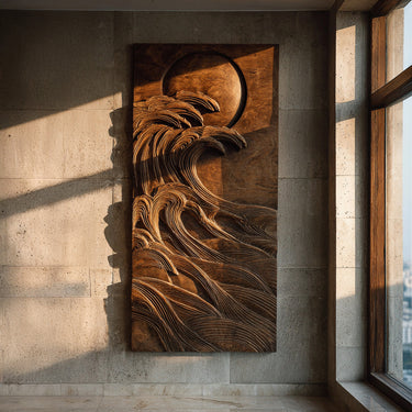 Modern Coastal Ocean Wave Wood Wall Art For Home Decor