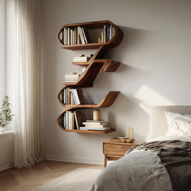 Modern Sculptural Wall Shelf For Living Room Display