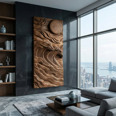 Organic Sculptural Wave Wooden Wall Art For Wall Decor