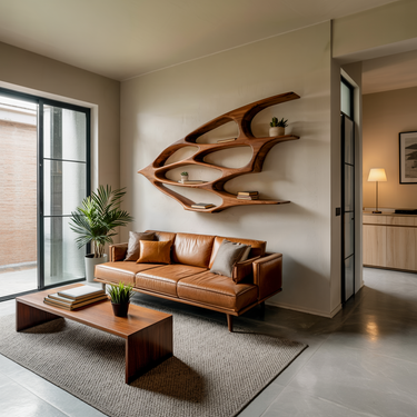 Unique Wooden Floating Bookshelf For Minimalist Home Decor