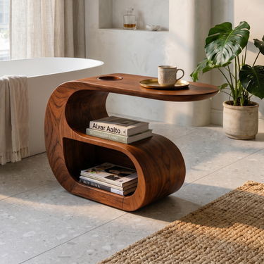 Scandinavian Organic End Table For Modern Living Space
