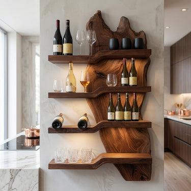Modern Minimalist Wooden Wine Rack For Kitchen Wall Decor