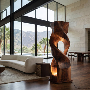 Organic Twisted Sculptural Floor Lamp For Home Decor