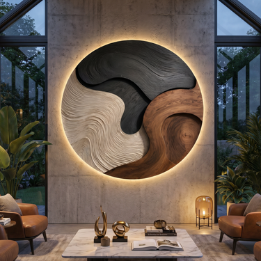 Mid Century Flowing Wall Decor For Vacation Home Interior