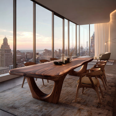 Contemporary Rectangular Sculpture Dining Table For Dining Room