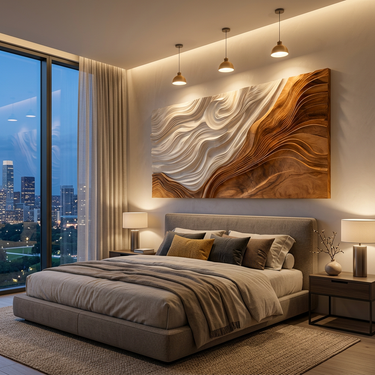 Abstract Wooden Wave Wall Art For Wall Decor