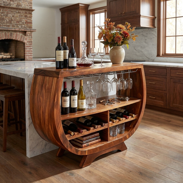 Contemporary Wine Cabinet With Wine Rack For Dining Area