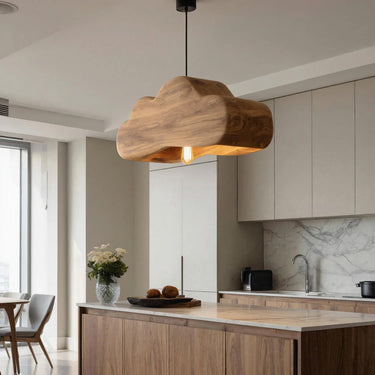 Scandinavian Wooden Pendant Light For Contemporary Kitchen Island