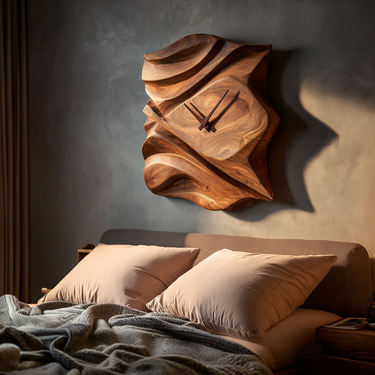 Contemporary Wooden Wall Clock For Bedroom Accent