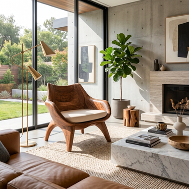Modern Sculptural Lounge Chair For Living Room Decor