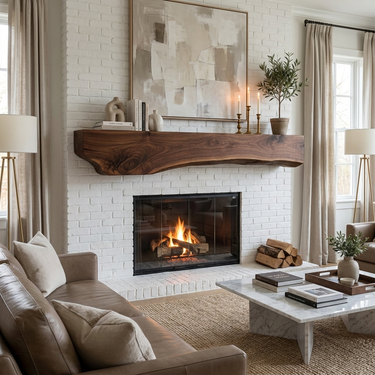 Rustic Fireplace Mantel Beam For Holiday Decoration