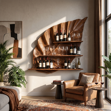 Industrial Wall Wine Stand For Loft Bar Storage Section