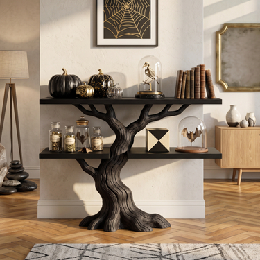 Mid Century Rooted Display Table For Gothic Halloween Furniture