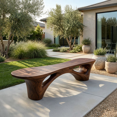 Organic Modern Wooden Bench For Outdoor Garden Patio