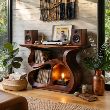Modern Record Storage Cabinet For Music Lounge Space