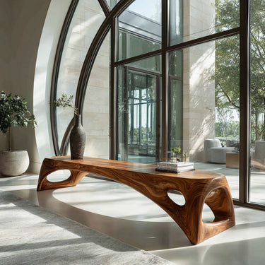 Minimalist Long Wooden Bench For Entryway