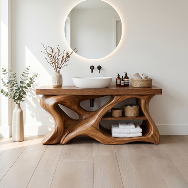 Mid Century Bathroom Vanity For Bath Space