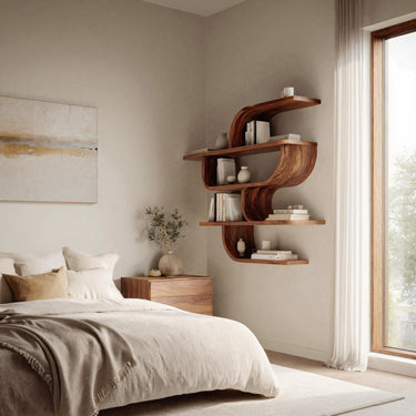 Statement Wall Shelf With Flowing Curves For Modern Home