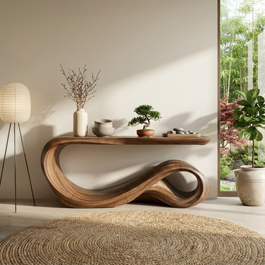 Rustic Hallway Console Table For Entryway