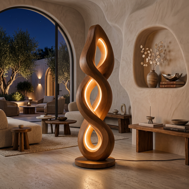 Organic Helix Lamp With Shelf For Interior