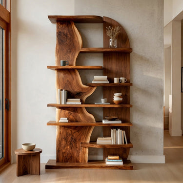 Minimalist Natural Wood Standing Shelf For Home Corner