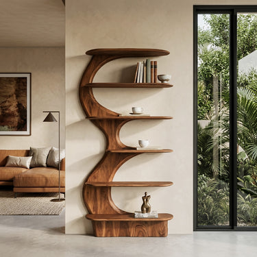 Modern Vertical Bookshelf With Open Storage For Living Room