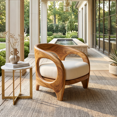 Organic Modern Sculptural Accent Chair Elegant Veranda