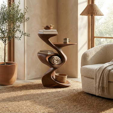 Rustic Nightstand Side Table For Bedroom