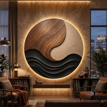 Scandinavian Abstract Wall Decor For Modern Farmhouse Interior
