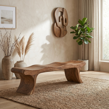 Sculptural Seating Bench For Entryway Hallway