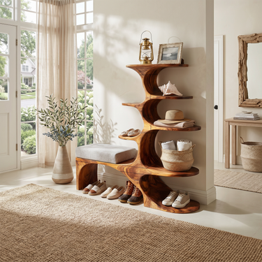 Minimalist Shoe Storage Shelf For Condo Entryway Storage Niche