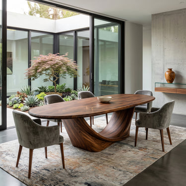 Modern Sculptural Oval Dining Table For Luxury Dining Room