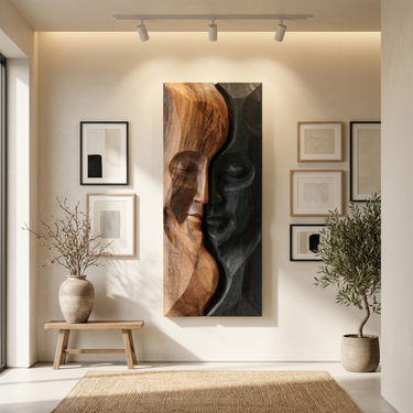 Contemporary Abstract Face Wall Art For Entryway