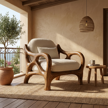 Mediterranean Accent Chair For Balcony