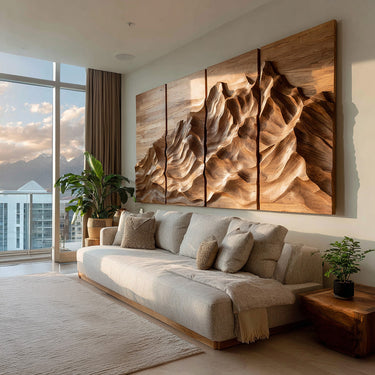 Minimalist Natural Wood Wall Art Set For Home Decor