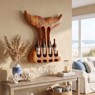 Whale Fluke Wine Holder For Coastal Decor