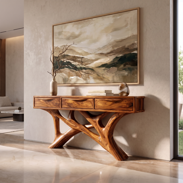 Organic Modern Console Table For Contemporary Hallway