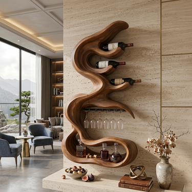 Rustic Artistic Wine Holder For Entertaining Area