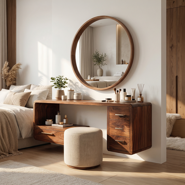 Organic Sculptural Vanity Desk Dressing Room Beauty Space Personal Area